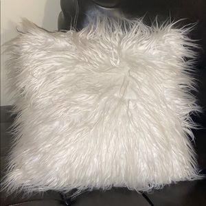 Fur accent pillow